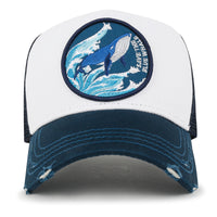 ililily PREMIUM Endangered Blue Whale Embroidery Baseball Cap Structured Hat