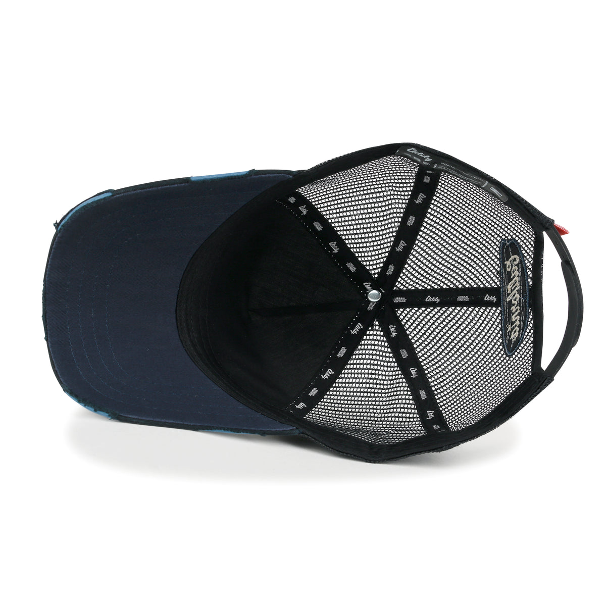 ililily PREMIUM California Huntington Round Embroidery Hat Vintage Baseball Cap