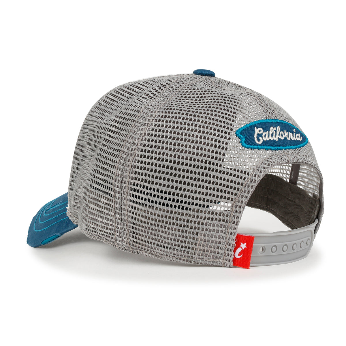 ililily PREMIUM California Huntington Round Embroidery Hat Vintage Baseball Cap