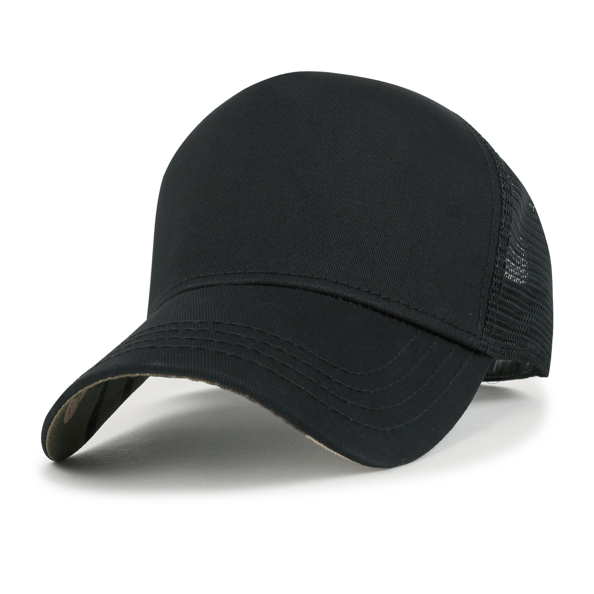 ililily Extra Large Solid Cotton Mesh Back Baseball Cap XL Big Trucker Hat