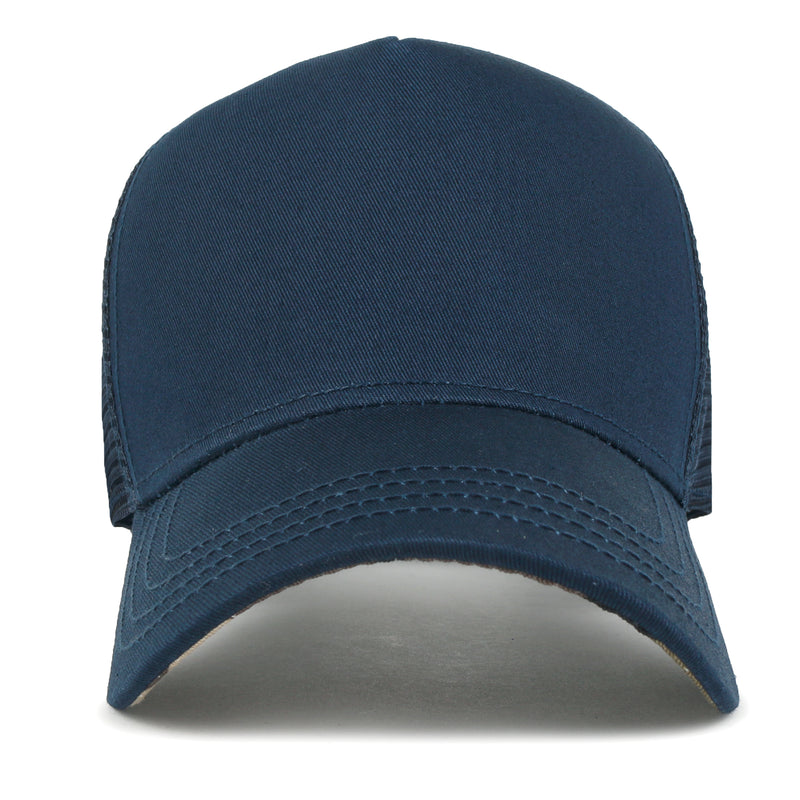 ililily Extra Large Solid Cotton Mesh Back Baseball Cap XL Big Trucker Hat