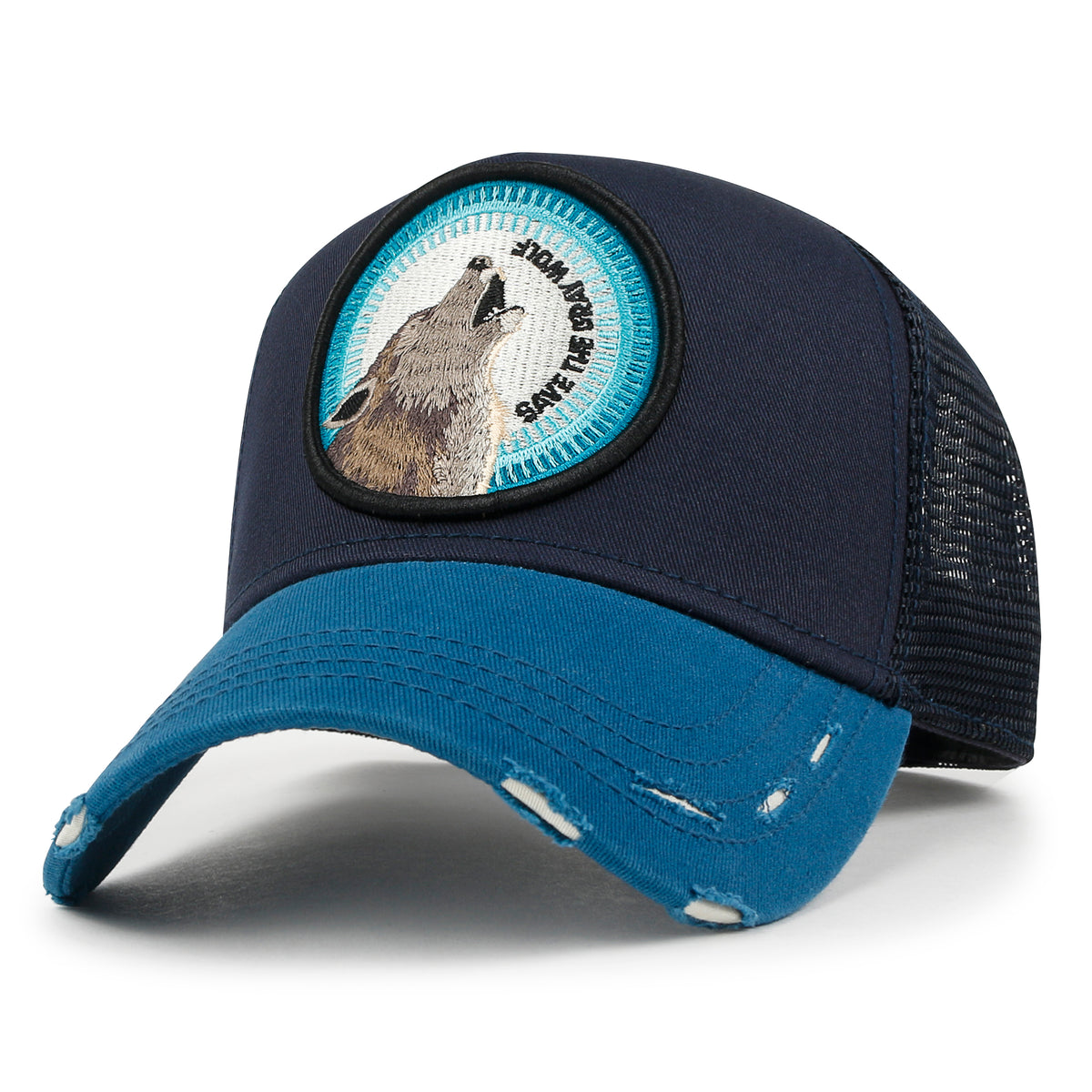 ililily Premium Endangered Gray Wolf Embroidery Baseball Cap Structured Hat