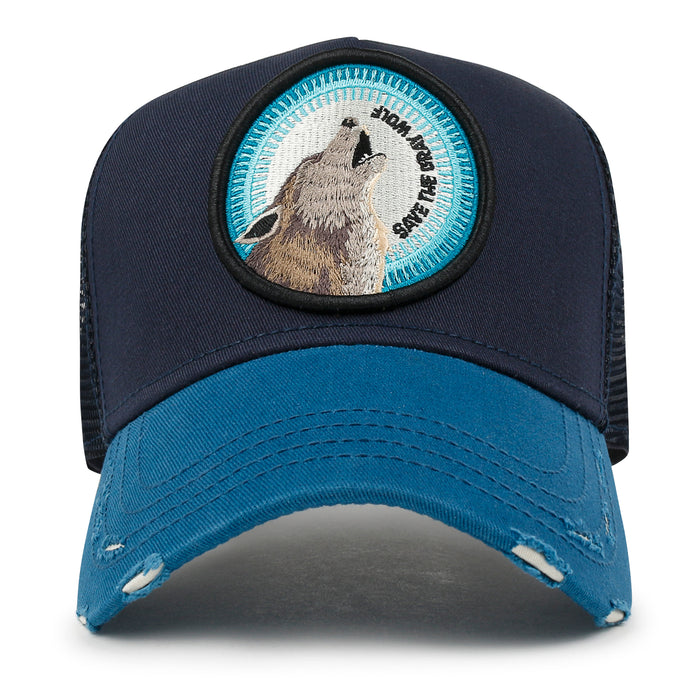 ililily Premium Endangered Gray Wolf Embroidery Baseball Cap Structured Hat