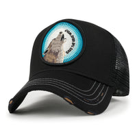 ililily Premium Endangered Gray Wolf Embroidery Baseball Cap Structured Hat