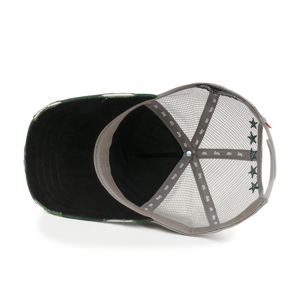 ililily PREMIUM Faux Leather Star Patch Baseball Cap Cotton Vintage Trucker Hat