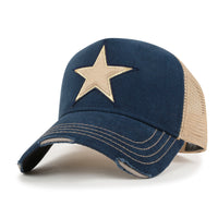 ililily PREMIUM Faux Leather Star Patch Baseball Cap Cotton Vintage Trucker Hat