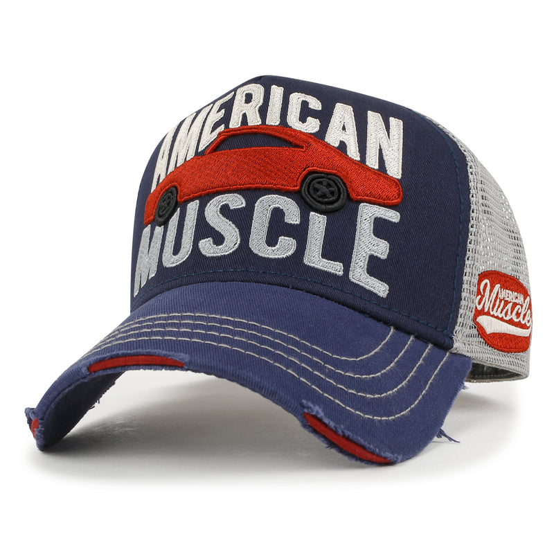 ililily PREMIUM American Muscle Car Embroidery Baseball Cap Vintage Trucker Hat