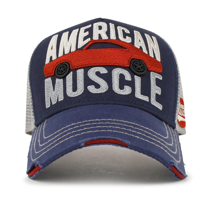 ililily PREMIUM American Muscle Car Embroidery Baseball Cap Vintage Trucker Hat
