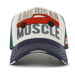 ililily PREMIUM American Muscle Car Embroidery Baseball Cap Vintage Trucker Hat