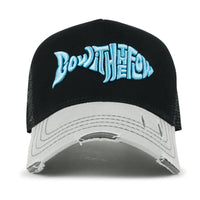 ililily PREMIUM Go With The Flow Embroidery Baseball Cap Vintage Trucker Hat