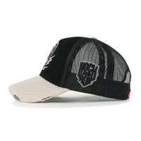 ililily Rock & Roll Embroidery Baseball Cap Guitar Pick Vintage Trucker Hat