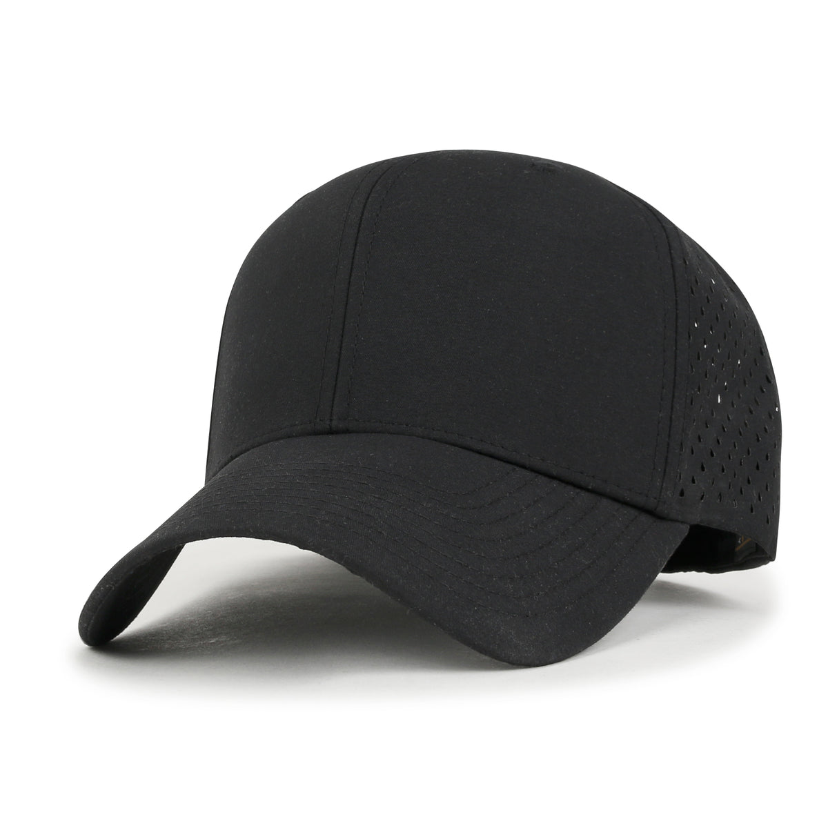 ililily Blank Six Panel Basic Baseball Cap Laser Cut Air Hole Back Hat
