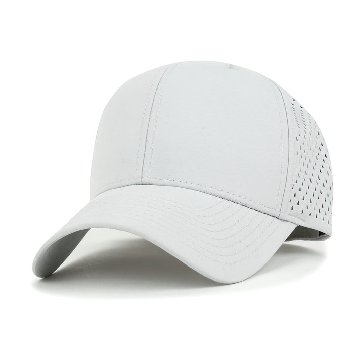 ililily 10 Bulk Pack Blank Six Panel Basic Baseball Cap Laser Cut Hole Back Hat