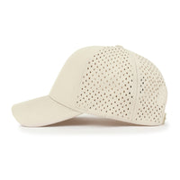 ililily 10 Bulk Pack Blank Six Panel Basic Baseball Cap Laser Cut Hole Back Hat