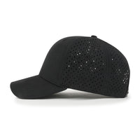ililily 10 Bulk Pack Blank Six Panel Basic Baseball Cap Laser Cut Hole Back Hat