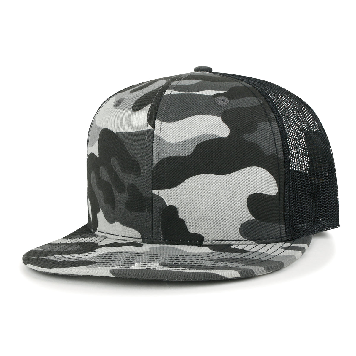 ililily Blank Six Panel Mesh Back Baseball Cap Basic Snap Back Flat Brim Hat