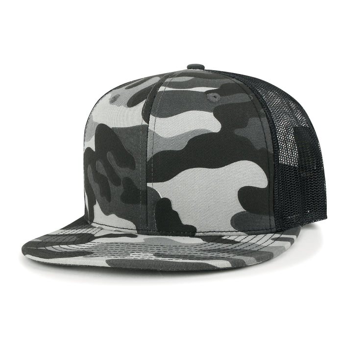 ililily Blank Six Panel Mesh Back Baseball Cap Basic Snap Back Flat Brim Hat