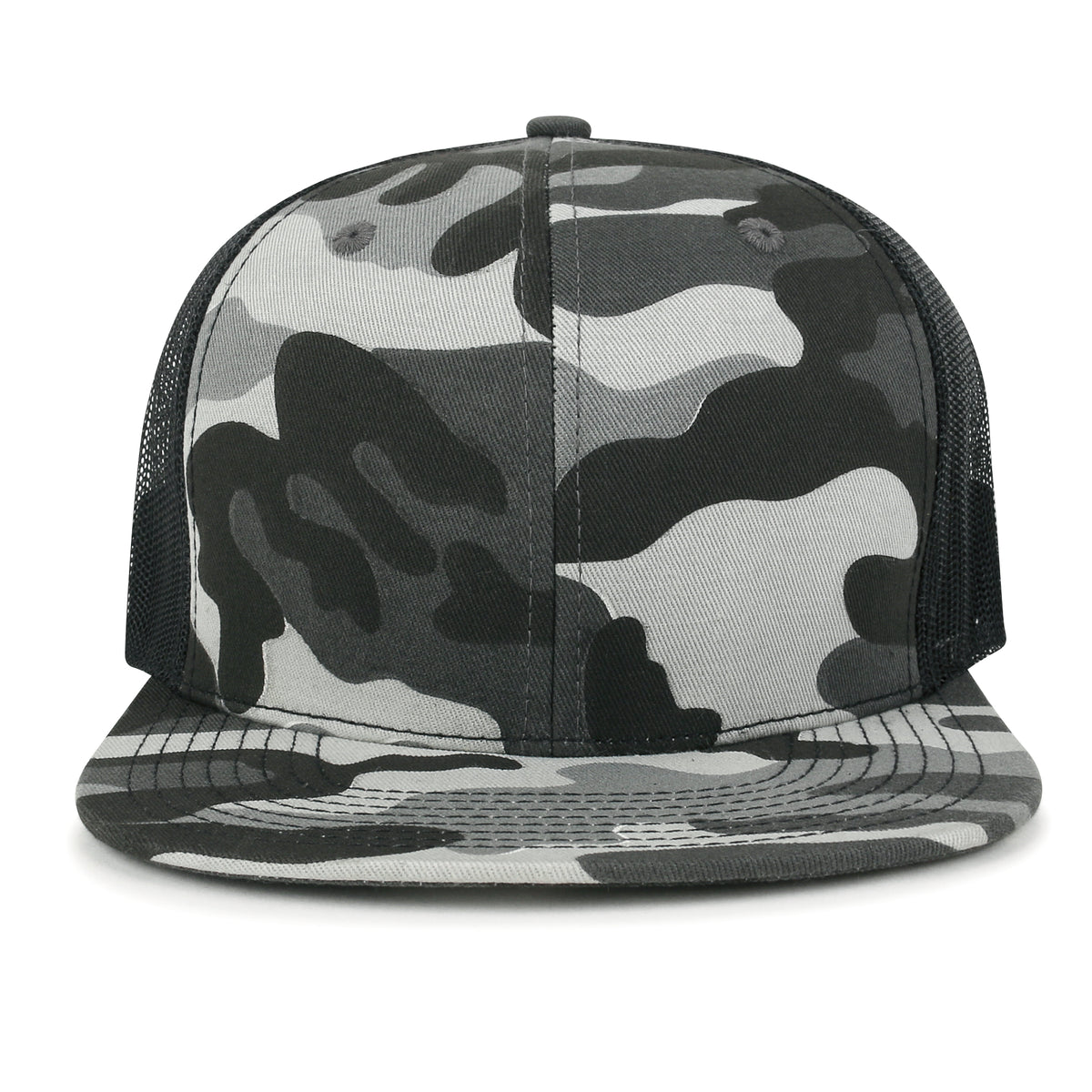 ililily Blank Six Panel Mesh Back Baseball Cap Basic Snap Back Flat Brim Hat
