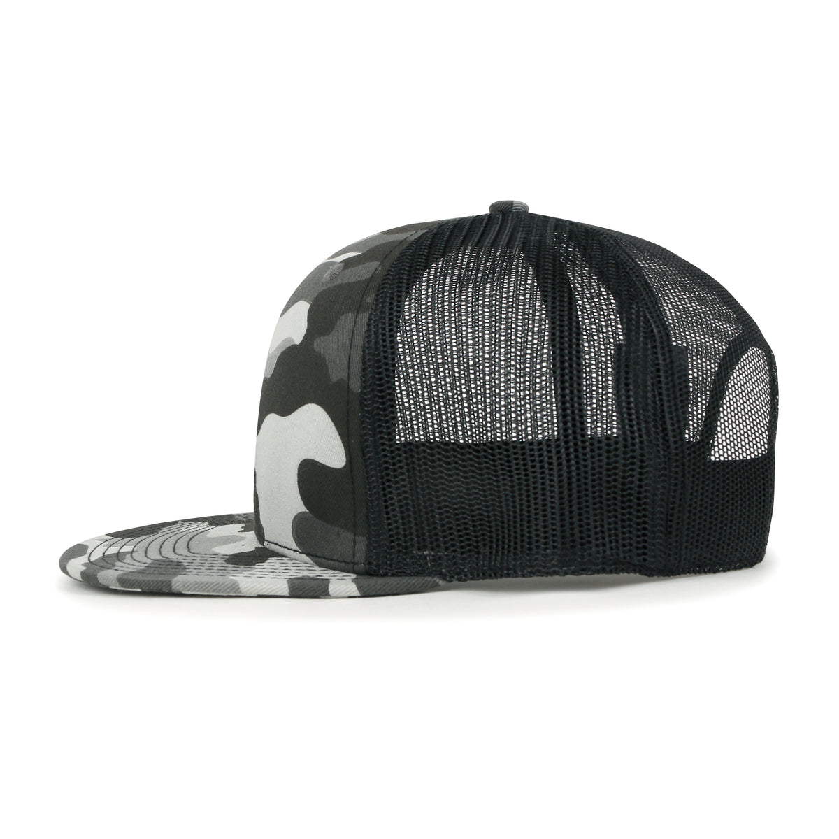 ililily Blank Six Panel Mesh Back Baseball Cap Basic Snap Back Flat Brim Hat