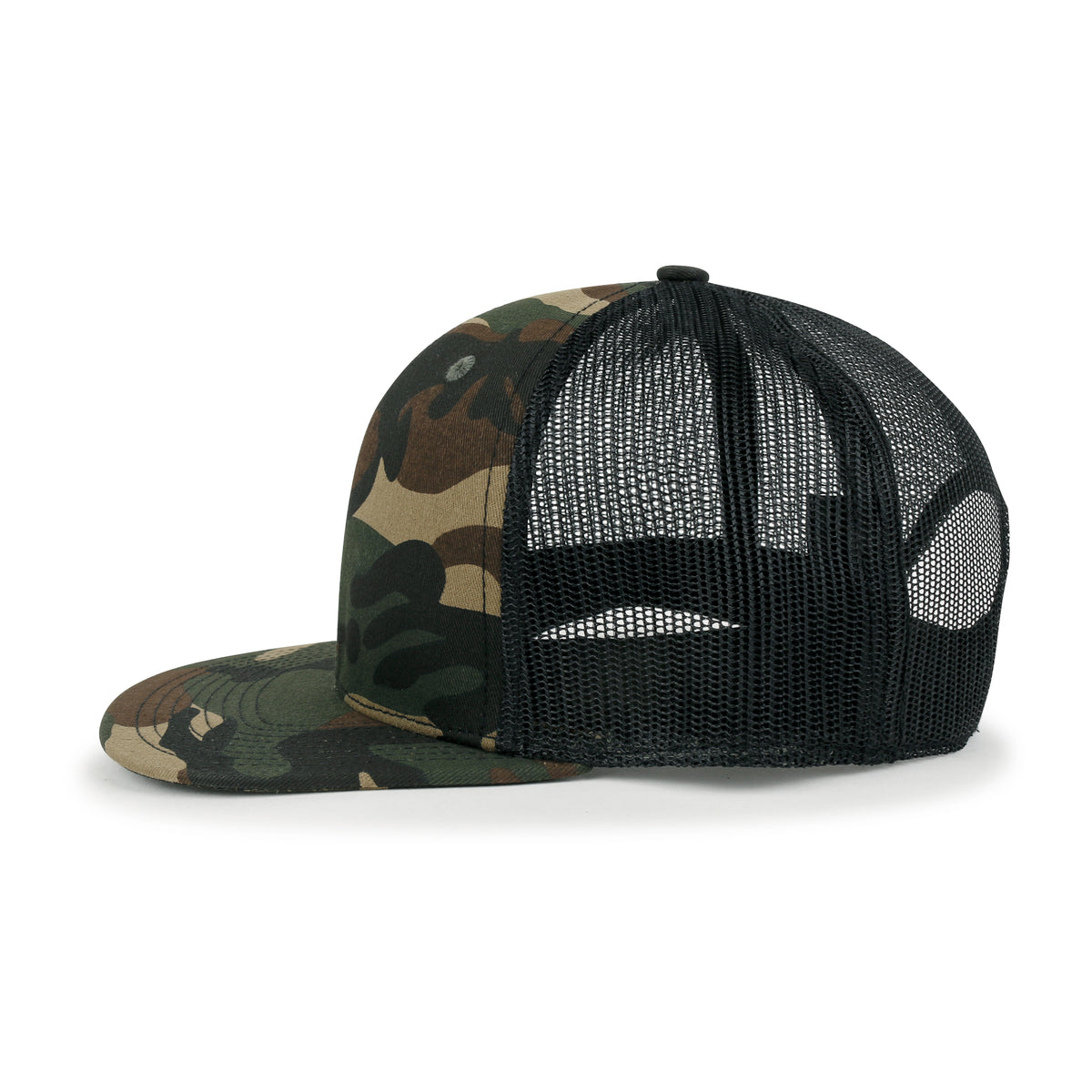 ililily Blank Six Panel Mesh Back Baseball Cap Basic Snap Back Flat Brim Hat