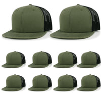 ililily 10 Bulk Pack Blank Six Panel Mesh Back Baseball Cap Basic Trucker Hat