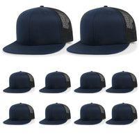 ililily 10 Bulk Pack Blank Six Panel Mesh Back Baseball Cap Basic Trucker Hat