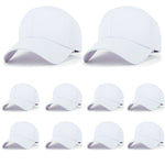 ililily 10 Bulk Pack Blank Six Panel Cotton Baseball Cap Basic Trucker Hat