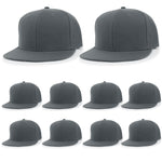 ililily 10 Bulk Pack Blank Six Panel Flat Bill Baseball Cap Basic Trucker Hat