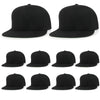 ililily 10 Bulk Pack Blank Six Panel Flat Bill Baseball Cap Basic Trucker Hat