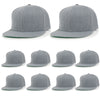 ililily 10 Bulk Pack Blank Six Panel Flat Bill Baseball Cap Basic Trucker Hat