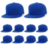 ililily 10 Bulk Pack Blank Six Panel Flat Bill Baseball Cap Basic Trucker Hat