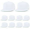 ililily 10 Bulk Pack Blank Six Panel Flat Bill Baseball Cap Basic Trucker Hat