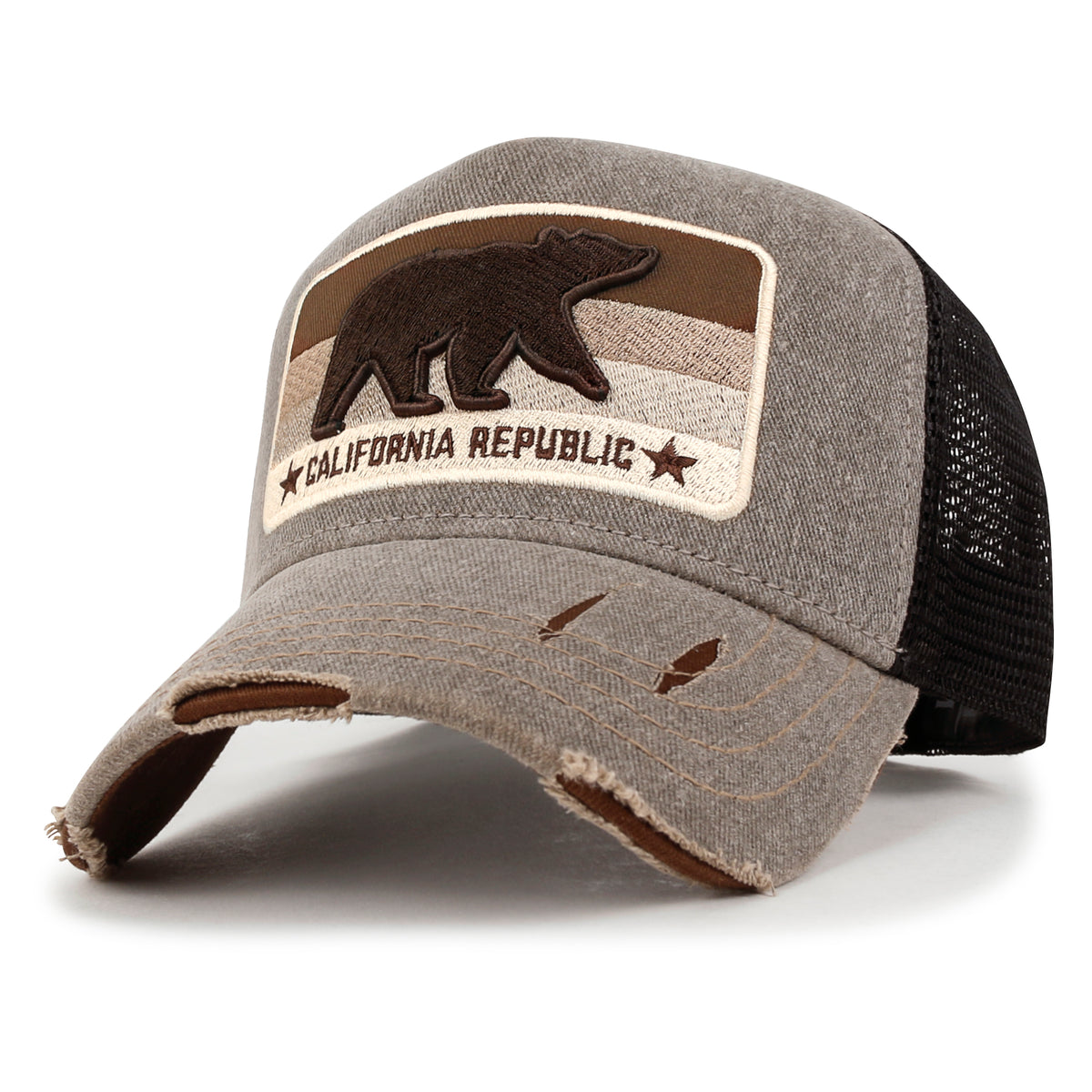 ililily PREMIUM California Bear Embroidered Baseball Cap Vintage Trucker Hat