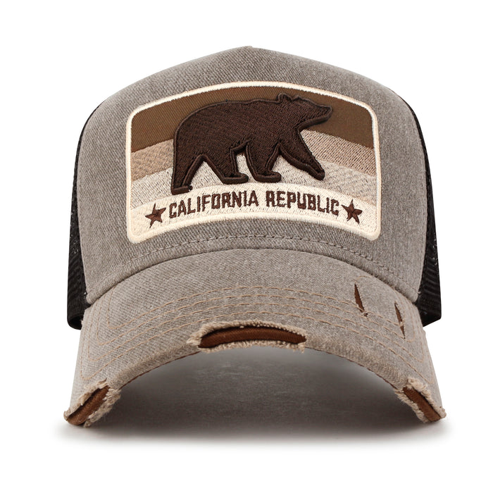 ililily PREMIUM California Bear Embroidered Baseball Cap Vintage Trucker Hat