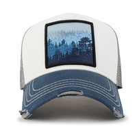 ililily PREMIUM Forest Embroidery Cotton Trucker Hat Distressed Baseball Cap