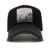 ililily PREMIUM Forest Embroidery Cotton Trucker Hat Distressed Baseball Cap