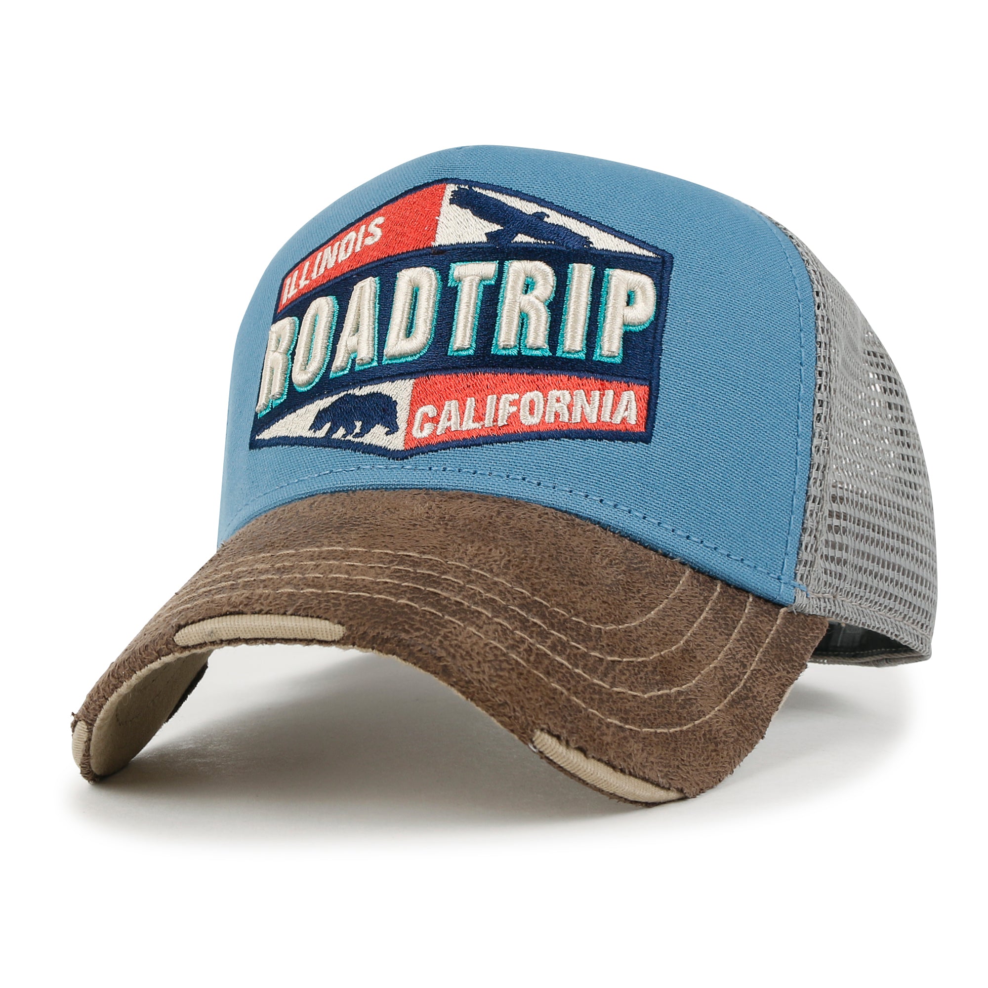 ililily Premium ROAD TRIP Embroidery Hexagon Patch Hat Vintage Basebal | Baseball Caps