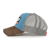 ililily Premium ROAD TRIP Embroidery Hexagon Patch Hat Vintage Baseball Cap