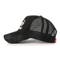 ililily Premium ROAD TRIP Embroidery Hexagon Patch Hat Vintage Baseball Cap