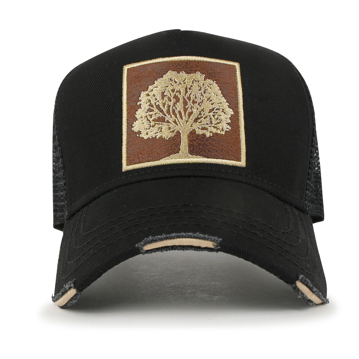 ililily PREMIUM Tree Embroidery Patch Cotton Hat Distressed Baseball Cap