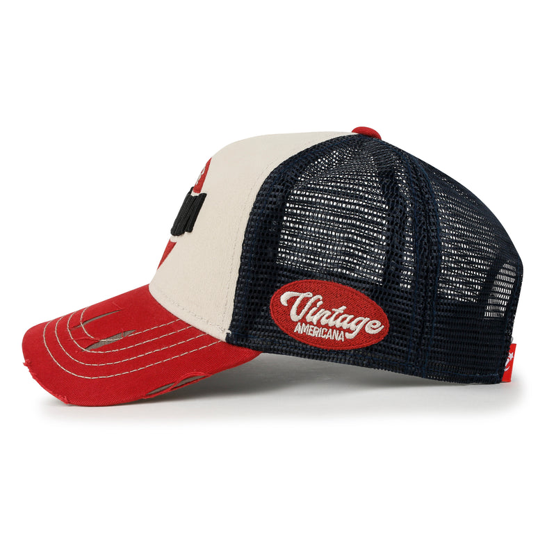 ililily PREMIUM AMERICANA Embroidery Baseball Cap Vintage Trucker Hat