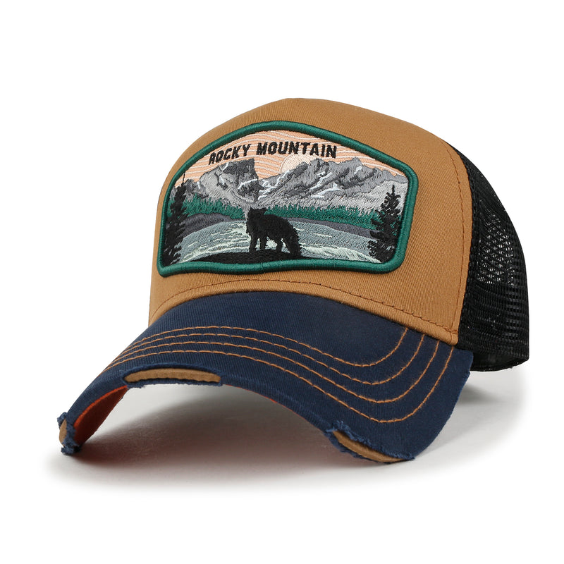 ililily Premium Rocky Mountain Embroidery Baseball Cap Structured Trucker Hat