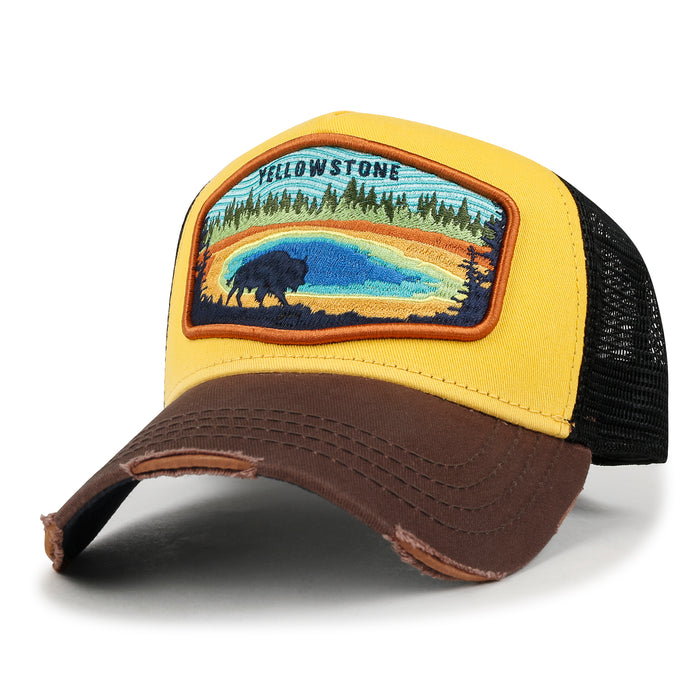 ililily Premium Yellowstone Embroidery Baseball Cap Structured Trucker Hat