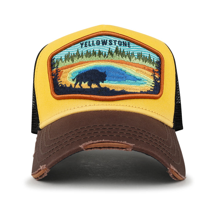 ililily Premium Yellowstone Embroidery Baseball Cap Structured Trucker Hat