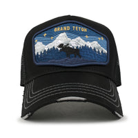 ililily Premium Grand Teton Embroidery Baseball Cap Structured Trucker Hat