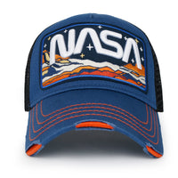 ililily PREMIUM NASA Mars Mission Embroidered Distressed Trucker Cap