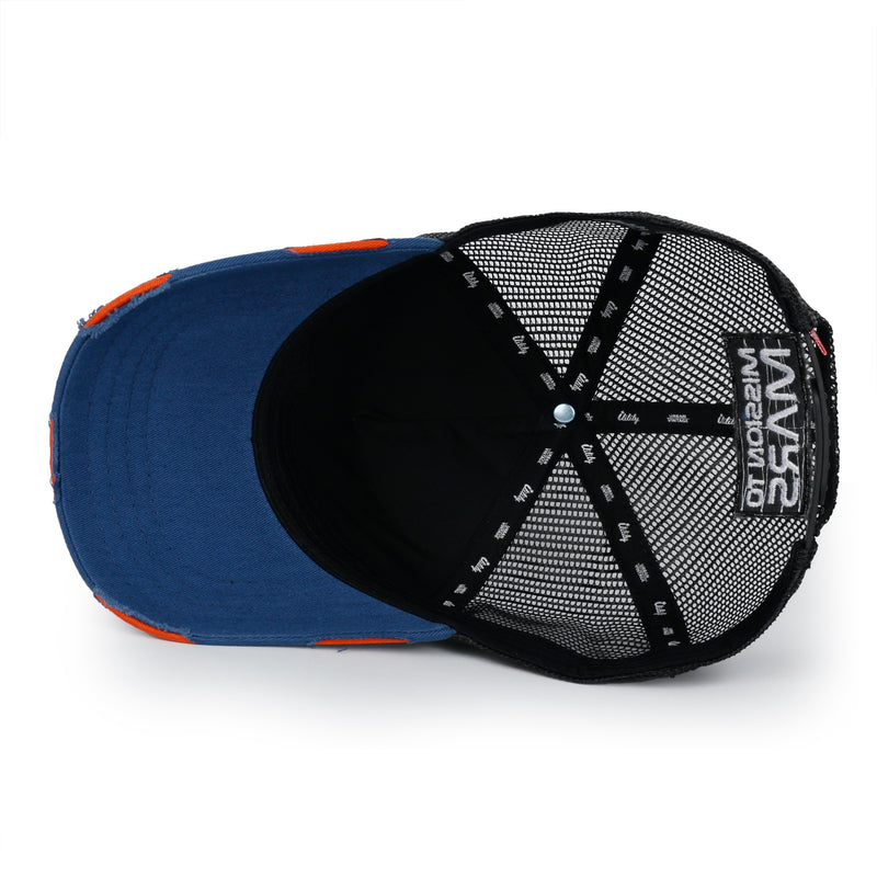 ililily PREMIUM NASA Mars Mission Embroidered Distressed Trucker Cap