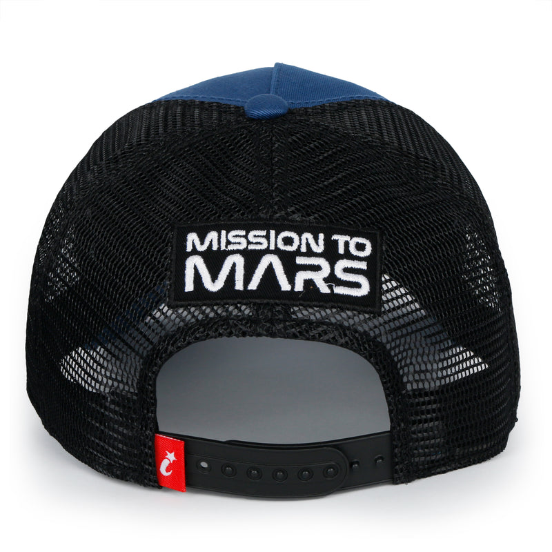 ililily PREMIUM NASA Mars Mission Embroidered Distressed Trucker Cap