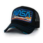 ililily PREMIUM NASA Mars Mission Embroidered Distressed Trucker Cap
