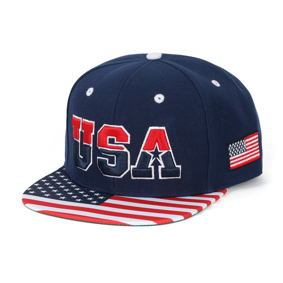 ililily United States Of America USA Flag Embroidery Trucker Hat Baseball Cap